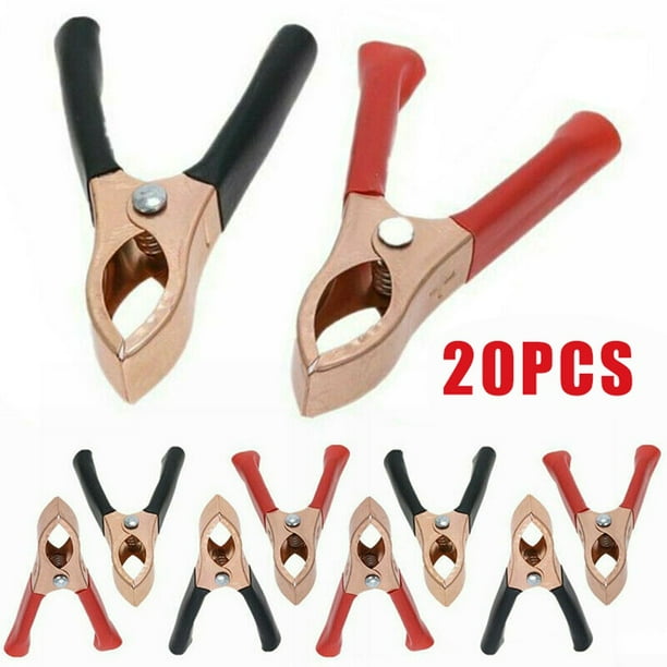 Light Duty 40 Amp Clamps 4 Aligator Battery Clips 3.9 Inch Red and Black Light Duty 40 Amp Clamps 4 Aligator Battery Clips 3.9 Inch Red and Black